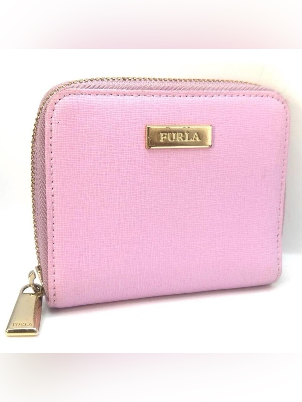 Authentic Furla Zip Around Compact Pink Saffiano Leather Wallet Good Condition. - Picture 8 of 8